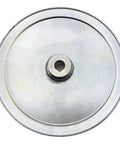 10 Inch Single Groove V Belt Pulley Three Quarter Inch Bore Carbon Steel Zinc Plated Motor Drive Pulley For A B 5L 4L V Belts Beefed Up Industrial Belt Drive System, top view showcasing single groove and bore.