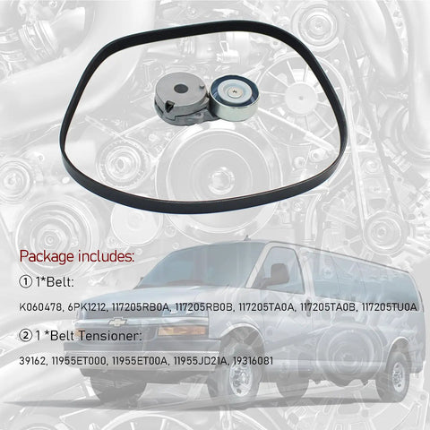 Rev Up Your Ride With Serpentine Drive Belt Tensioner Kit For 2015 To 2018 City Express And 2013 To 2021 NV200 2007 To 2012 Sentra 20 L 4 Dohc Keep Your Car Rolling Smooth Pro Tested Parts, belt and tensioner