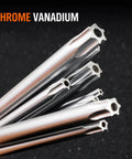 Heavy Duty Folding Torx Star Key Set With Tamper Resistant Security Design crafted from chrome vanadium steel bits with star tips.