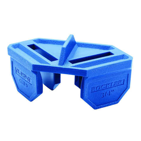 Blue Three Quarters Inch Corner Clamp Clips Four Pack For Woodworking, Lock Tight 90 Degree Corner Clamps front view