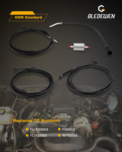 Durable Nylon Fuel Line Repair Kit For Chevy Silverado GMC Sierra 1999 2003 Pickups 4.8L 5.3L 6.0L 8.1L V8 Replaces FG0053 Set
