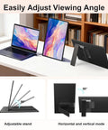 Portable 16 Inch Monitor With 1920x1200 FHD Display, 100 Percent SRGB, Plug And Play Second Screen For Windows Mac PS5 Xbox