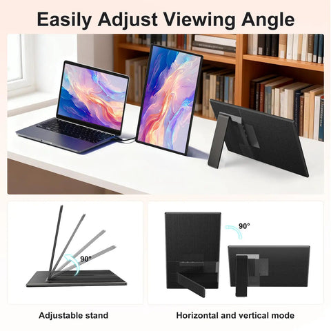 Portable 16 Inch Monitor With 1920x1200 FHD Display, 100 Percent SRGB, Plug And Play Second Screen For Windows Mac PS5 Xbox