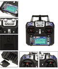 Front and detailed views of Flysky FS i6 AFHDS 2A 2.4GHz 6 Channel Radio Transmitter with FS iA6 Receiver