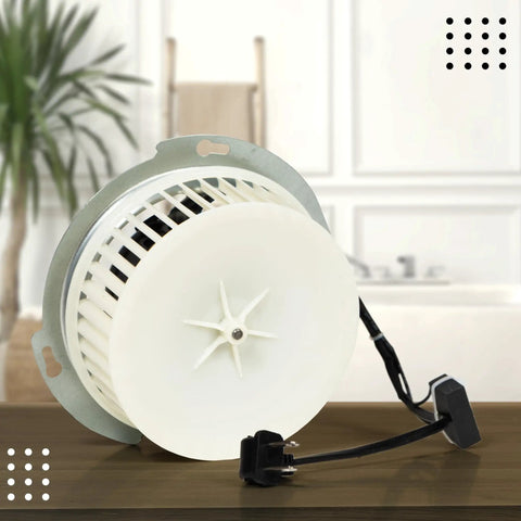 Side view of Upgraded 8832NA Bathroom Fan Blower Motor Replacement Fits A Range Of Models 3.3 Inch Diameter 1500 RPM CCW.