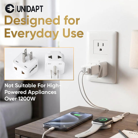 Must Have UK To US Travel Adapter 2 Pack For North America With Dual Inputs Lets You Charge Two Devices At Once Europe To US Plug Converter