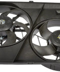 Direct Replacement Engine Cooling Fan Assembly With Heavy Duty Radiator Motor Crafted For Straight Bolt Up Fitting view from above showcasing dual fans.