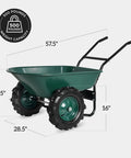 Heavy Duty Dual Wheel Wheelbarrow Garden Cart With 500 Pound Capacity Extra Large Wheels And Built In Stand for yard work