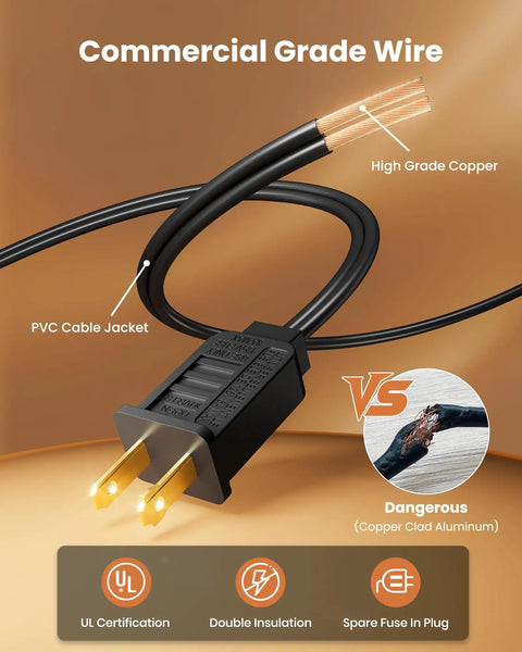 Outdoor String Lights 29 Feet G40 LED Patio Lighting Plug In With 13 Plastic Edison Bulbs And 1 Spare Waterproof Connectable Hanging Lights For Backyard Porch Balcony Parties E12 Base Black showcasing durable plug and wire construction.