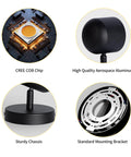 2 Packs Modern Adjustable Black LED Wall Sconce Lights With Rotating Angle 3000K Warm White 7W High CRI 97 product features close-up