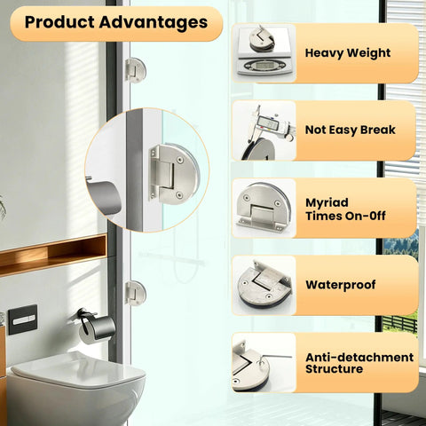 Brushed Nickel 90 Degree Glass Shower Door Hinge In SUS304 Stainless Steel Built To Last Rustproof And Corrosion Resistant