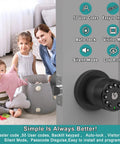 Keypad Door Knob With Keyless Entry and Code Lock shown in family setting, featuring user codes and backlit keypad details.