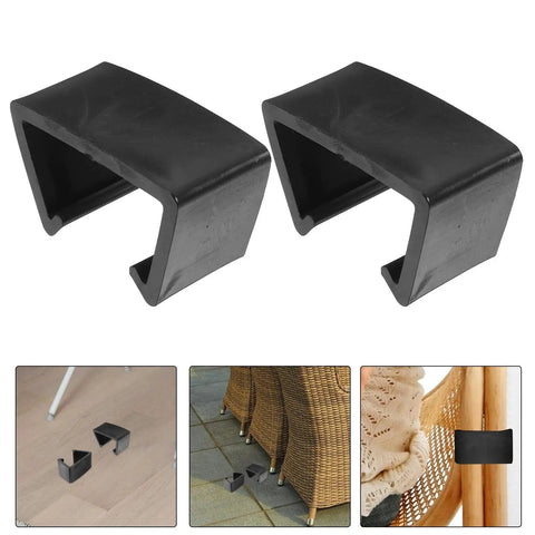 Four Pack Outdoor Furniture Clips For Woven Sectionals, Black Adjustable Sofa Connectors to Lock Patio Sets shown in detail