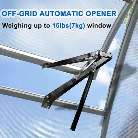 Solar Powered Greenhouse Vent Opener Kit For Auto Roof And Window Vent, Temperature Activated Opens At 30C, No Electricity Needed, Cuts Power Bills, Keeps Vegetable Farms And Home Gardens Fresh Air And Humidity