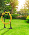 Black Garden Hose Reel Holder With Four Foot Design Modern Metal Water Hose Hanger Organizer Stand for yard
