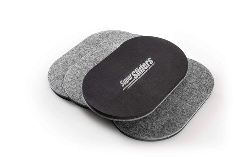 XL Oval Felt Furniture Sliders For Hard Surfaces Set Of 4 Reusable Anti Slip Moving Pads for beds, sofas, dressers, and tables