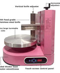 Automatic Cake Coating And Spreading Machine For 4 To 12 Inch Cakes With Adjustable Scraper And Turntable Pro Grade DIY Friendly Aluminum Alloy Construction For Smooth Frosting And Easy Decorating Pink