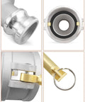 Detailed view of Premium Da Camlock Fittings 3 Inch Female To 2 Inch Male Cam And Groove Coupling Hose Adapter for pipeline hookup.