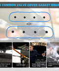 Valve Cover Gasket Set For GM V8 Engines 4.8L 5.3L 6.0L 6.2L Compatible With Chevy Silverado Suburban Tahoe Trailblazer GMC Sierra Yukon Envoy Cadillac Escalade Oil Leak Fix Replacement, valve cover gasket layout