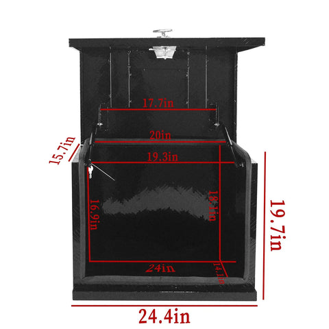Rock Solid Aluminum Generator Tool Box Waterproof Storage Cabinet With Deadbolt Lock Made For The Backyard Killer Weather Shield Zero Fuss Rv Garage Accessory Black Extra Secure Outdoor Shelter Rust Proof Design, dimensions 24.4x15.7x19.7 inches.