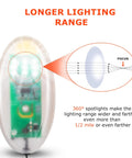 Solar Powered Fence Alarm Light With Pulse Indicator on fence with 360° lighting range, front view