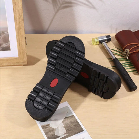 Replacement Rubber Full Outsole For Leather Shoes Non Slip Wear Resistant Black 1 Pair Size 9.8cm Wide 25.5cm Long 4.4cm Thick