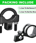 Front view of Toolwiz inner tie rod removal tool kit; black metal 2-piece set with U-shaped remover and hex wrench