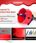 ANGELSWORD 24‑pc hole saw set; red hole saw with double‑ground teeth and hex shank