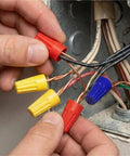 Super Cool 200Pcs Colorful Wire Nuts Kit P1 To P6 Twist Terminals For Quick Electrical Splices With Durable Nylon Housing And Strong Internal Copper Spring For Pro Grade Connections, shown on in-box wiring