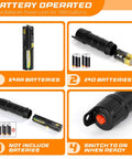 Battery operated fuel transfer pump with 6 AA batteries and on/off switch, showcasing easy setup for No Sweat Portable Cordless Fuel Transfer Pump Battery Operated Gas Siphon Tool For Roadside Emergencies And Outdoor Adventures Lightweight Compact Design.