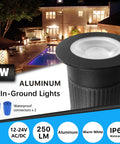 5W In Ground Well Light Kit For Landscape Pathways Low Voltage 12-24V AC DC IP67 Waterproof Aluminum Outdoor Lights with garden view