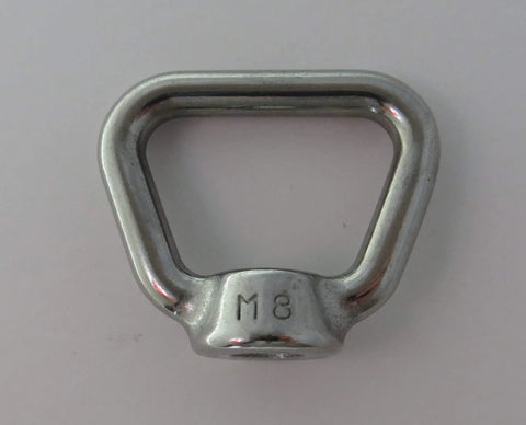 Top Tier Marine Grade Aisi 316 Stainless Steel Bow Eye Nuts M8 Metric 8MM threaded fastener for boat rigging.