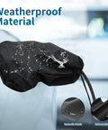 Rock Solid Heavy Duty Magnetic EV Charger Port Cover made of weatherproof material with water beads, securing plug hole dry.