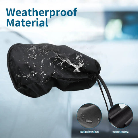 Rock Solid Heavy Duty Magnetic EV Charger Port Cover made of weatherproof material with water beads, securing plug hole dry.