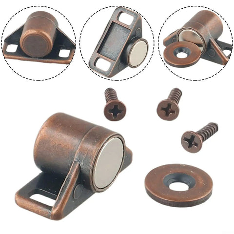 Magnetic Cabinet Door Catch Zinc Alloy Latch For Kitchen And Bedroom Furniture Heavy Duty Hold Quiet Close Action