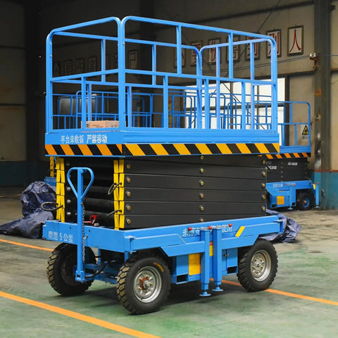 Heavy Duty Electric Scissor Lift Platform Featuring Smooth Hydraulic Action For Mobile Warehouse Cargo Hoisting And Adjustable Height with steel frame.
