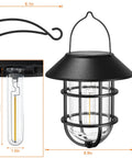 Outdoor Solar Lanterns With Hooks, No Fuss Easy Setup, Waterproof Metal Wall Lanterns For Porch, Patio, Yard And Garden Decor, No Wiring Needed, Rust-Resistant Aluminum, Clear Glass, 2 Pack