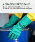 Badass 15 Mil Nitrile Chemical Resistant Gloves With Rock Solid Acid Alkali Solvent Shield and Snug Latex Free Feel for Real Daily Grind Automotive and Industrial Shop Work, abrasion resistant, green, mechanical maintenance use