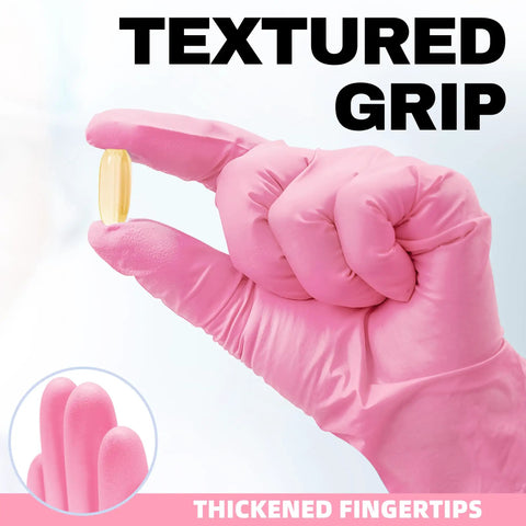Nitrile Disposable Gloves 4 Mil Powder Free Latex Free Medical Grade for cleaning and esthetician use with textured grip