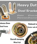 Tough As Nails Smooth Rolling Heavy Duty Pneumatic Rubber Casters 4 Pack 8 To 10 Inch swivel steel bracket with wheel hub for support.