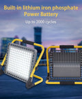 Spot Lighting Portable Rechargeable Led Flood Light 100W 200W 300W 400,，， with built-in battery and adjustable stand.