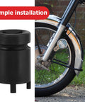 Heavy Duty Four Claw Lug Nut Extractor Kit For Damaged Stuck Bolts Saves Time On Tough Repair Jobs With Precision Splitter Tool Design For Real Mechanics Who Need Results Fast. black steel claw tool on motorcycle wheel, simple installation