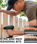 Huge 20-Piece Metric And Inch Allen Wrench Bit Set With S2 Steel Heavy Duty Hex Drill Bits For Tough Jobs And Home Repairs That Are Totally Awesome, 20-piece hex bits on wood fence