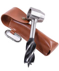 Rugged Outdoor Survival Tool With Manual Drill Wrench And Scotch Eye Auger For Bushcrafting shown with leather protective case