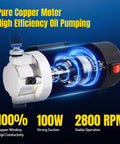 Heavy Duty 12V Electric Oil Extractor Pump For Slick Engine Swaps and Hassle Free Transmission Fluid Removal showing pure copper motor and pumping design.