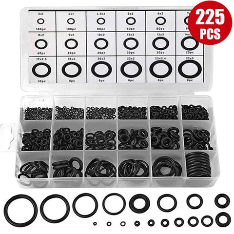 Oil Resistant Rubber O Rings And Washers Seals Assortment Kit With Plastic Case Three Quarter Set Watertight Gasket
