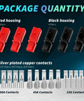 120 Piece Power Connector Kit With Quick Disconnect Battery Terminals 15A 30A 45A Assortment Red And Black Shells