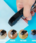8mm Heavy Duty Hole Punch Tool punching paper, showcasing edge banding capabilities and countersunk drill