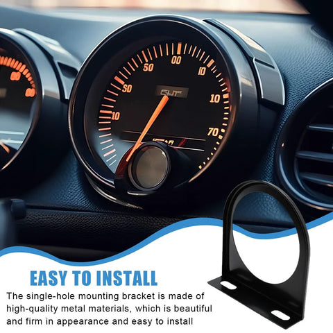 52Mm Gauge Mount Universal Pillar Pod Holder For 52mm Instrument Gauges, 2 Inch Single Hole Panel Bracket with black finish