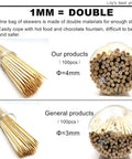 The Real Deal Natural Bamboo Skewers For Backyard Barbecue And Roasting Marshmallows 4mm Thick Solid Round Shape in a jar.